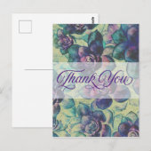 #Succulente Planten Dank u wel in Paars en Groenen Briefkaart (Voorkant / Achterkant)
