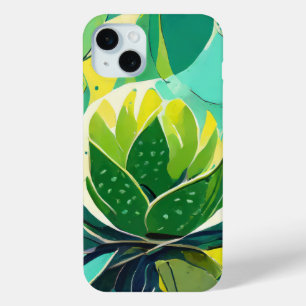 Succulente planten in groen en geel iPhone 15 mini hoesje
