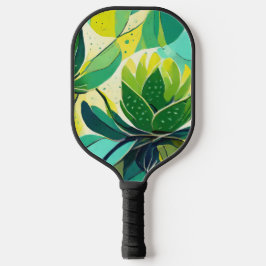 Succulente planten in groen en geel pickleball paddle