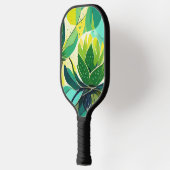 Succulente planten in groen en geel pickleball paddle (Links)