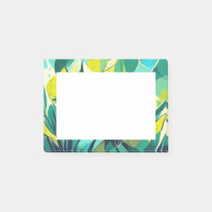 Succulente planten in groen en geel post-it® notes