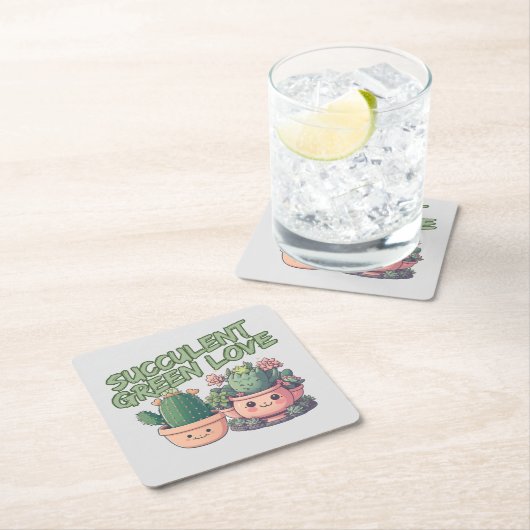 Succulente planten kartonnen onderzetters (Insitu)