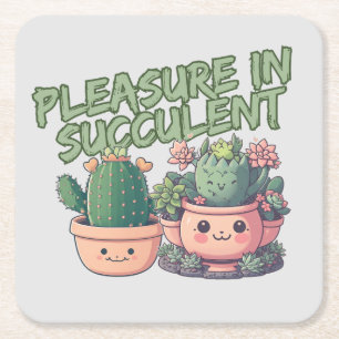 Succulente planten kartonnen onderzetters