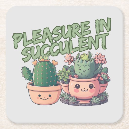 Succulente planten kartonnen onderzetters (Voorkant)