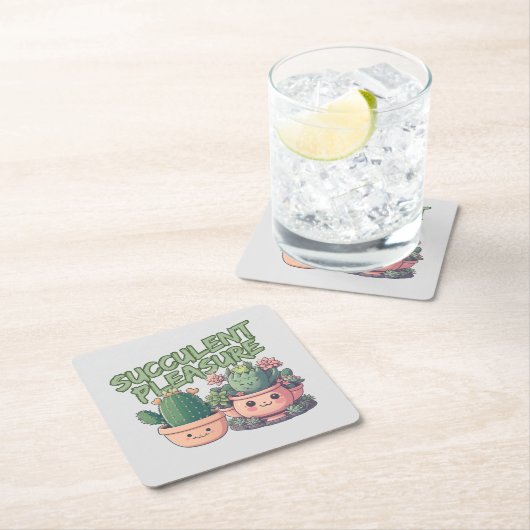 Succulente planten kartonnen onderzetters (Insitu)