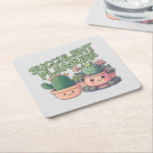 Succulente planten kartonnen onderzetters (Schuin)