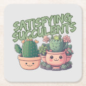Succulente planten kartonnen onderzetters (Voorkant)