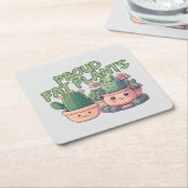 Succulente planten kartonnen onderzetters (Schuin)