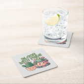 Succulente planten kartonnen onderzetters (Insitu)