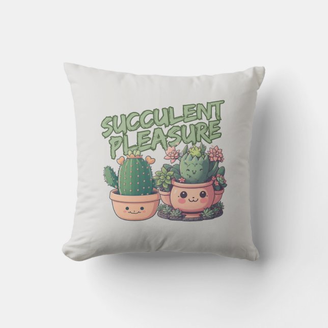 Succulente planten kussen (Voorkant)