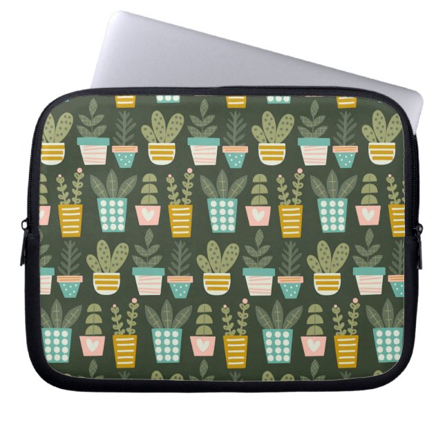 Succulente Planten Laptop Sleeve (Voorkant)