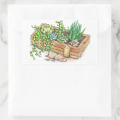 succulente plantenbak rechthoekige sticker (Tas)