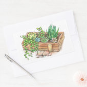 succulente plantenbak rechthoekige sticker (Envelop)