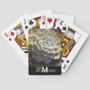 Succulente Plantentuin Monogram Naam Pokerkaarten