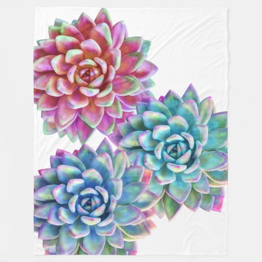 Succulente printtapedrive fleece deken (Voorkant)