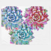 Succulente printtapedrive fleece deken (Voorkant (Horizontaal))