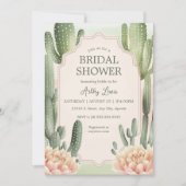 Succulente Romance Bruids Invite Cactus boho Kaart (Voorkant)