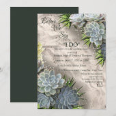 Succulente tinten van bleke blauwe en groene tubul kaart (Voorkant / Achterkant)