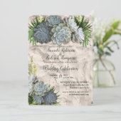 Succulente tinten van Bleke blues en huwelijksuitn Kaart (Staand voorkant)