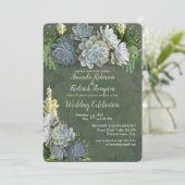 Succulente tinten van Bleke blues en huwelijksuitn Kaart (Staand voorkant)