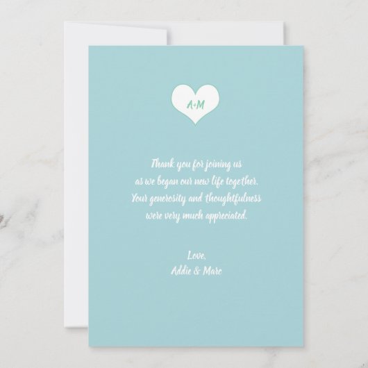 Succulente trouwfoto bedankt + met notitie (Achterkant)