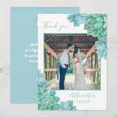 Succulente trouwfoto bedankt + met notitie (Voorkant / Achterkant)