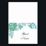 Succulente trouwplaatskaart. Cactus gastnaam Kaart<br><div class="desc">Overeenkomende items - https://goo.gl/4X0TS0 ♥ Let op, je moet kaarten in het midden neerklappen ♥ Je kunt de naam en creëer zo veel plaatskaarten als nodig wijzigen. Zet elk van hen in de winkelwagen afzonderlijk ♥ U kunt kleur of grootte van lettertype veranderen: klik op de knop "Aanpassen" ♥ Geschikt...</div>