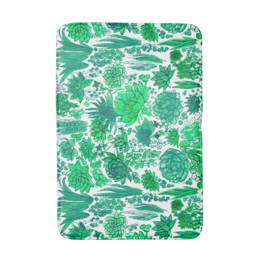 Succulente tuin badmat (Voorkant Verticaal)