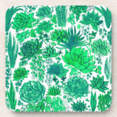 Succulente tuin bier onderzetter (Voorkant)