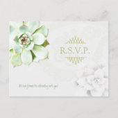 Succulente Tuin Cactus Bruiloft RSVP Uitnodiging Briefkaart (Voorkant)