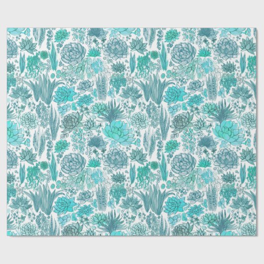 Succulente tuin cadeaupapier (Vlak)