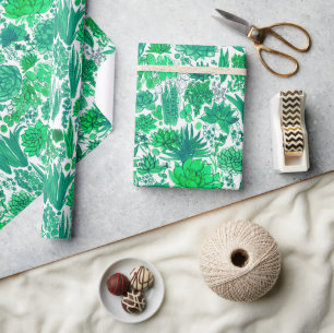 Succulente tuin cadeaupapier