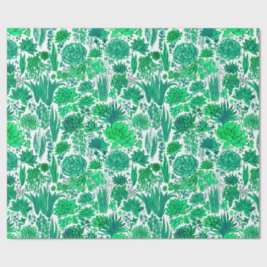 Succulente tuin cadeaupapier (Vlak)