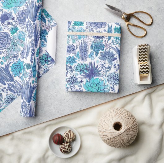 Succulente tuin cadeaupapier (Crafts)