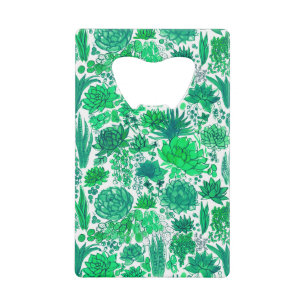 Succulente tuin creditkaart flessenopener