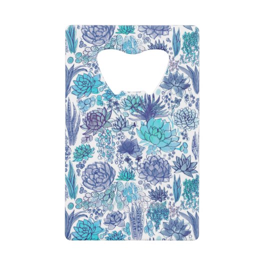 Succulente tuin creditkaart flessenopener (Voorkant)