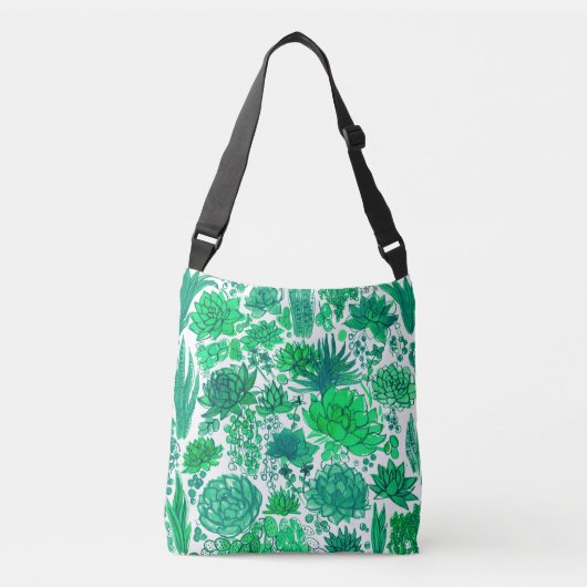 Succulente tuin crossbody tas (Voorkant)