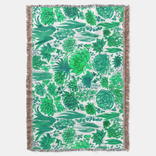 Succulente tuin deken (Voorkant Verticaal)