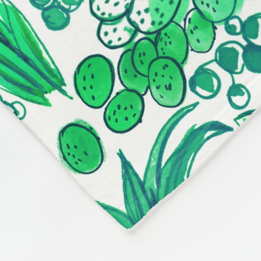 Succulente tuin fleece deken (Hoek)