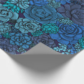 Succulente tuin in blauw cadeaupapier (Hoek)