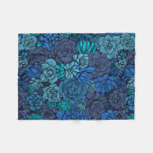 Succulente tuin in blauw fleece deken (Voorkant (Horizontaal))
