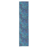 Succulente tuin in blauw korte tafelloper (Voorkant)
