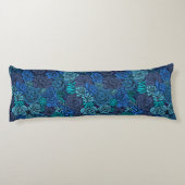 Succulente tuin in blauw lichaamskussen (Achterkant)