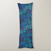 Succulente tuin in blauw lichaamskussen (Achterkant (Verticaal))