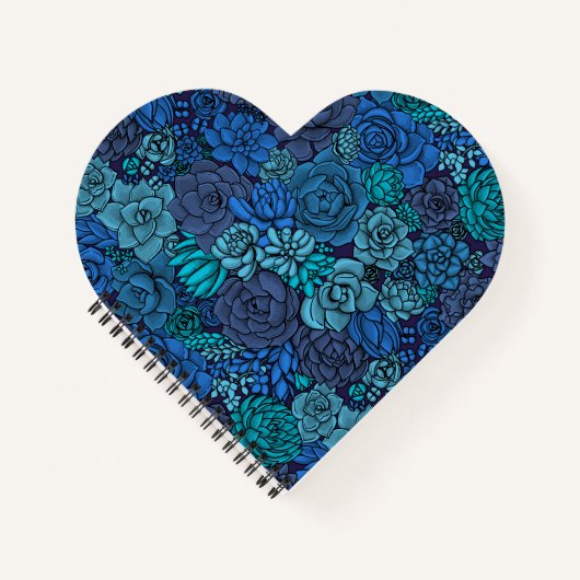 Succulente tuin in blauw notitieboek (Voorkant)