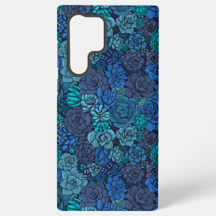 Succulente tuin in blauw samsung galaxy hoesje