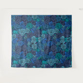 Succulente tuin in blauw wandkleed (Voorkant (horizontaal))