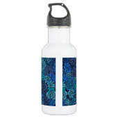 Succulente tuin in blauw waterfles  (Achterkant)