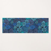Succulente tuin in blauw yogamat (Voorkant (horizontaal))