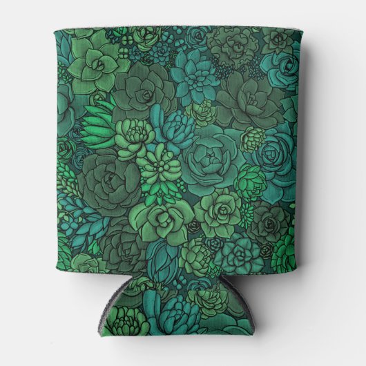 Succulente tuin in groen blikjeskoeler (Voorkant)